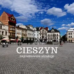 Rynek w Cieszynie, urokliwe stare miasto z kolorowymi kamienicami i brukowanym placem.