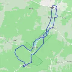 Trasa rowerowa wokół Złoty Potok, prowadząca przez Janów, Dworskie Domy, Pisczków i Ostrężnik.