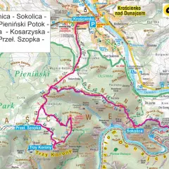 Szlak na Trzy Korony z Krościenka: Szczawnica, Sokolica, Sokola Perć, Pieniński Potok, Góra Zamkowa, Kosarzyska, Przeł. Szopka.